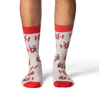 Men's Beaver Waving Canada Flag Socks
