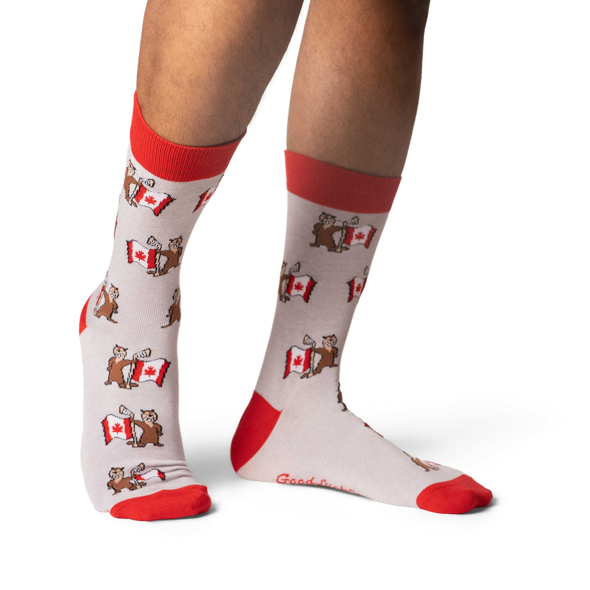 Men's Beaver Waving Canada Flag Socks