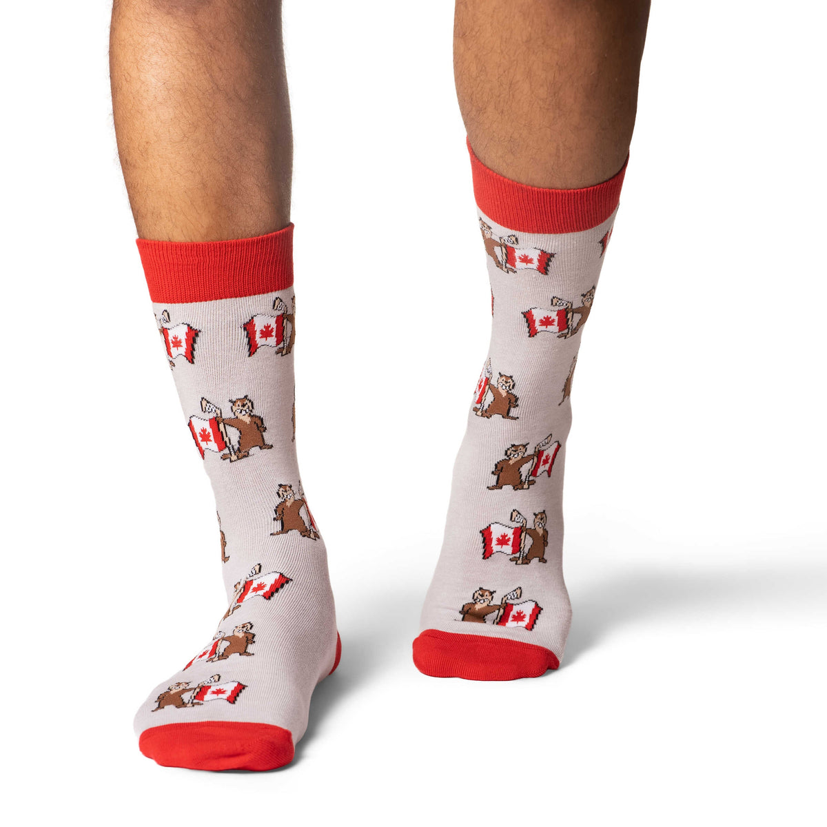 Men's Beaver Waving Canada Flag Socks