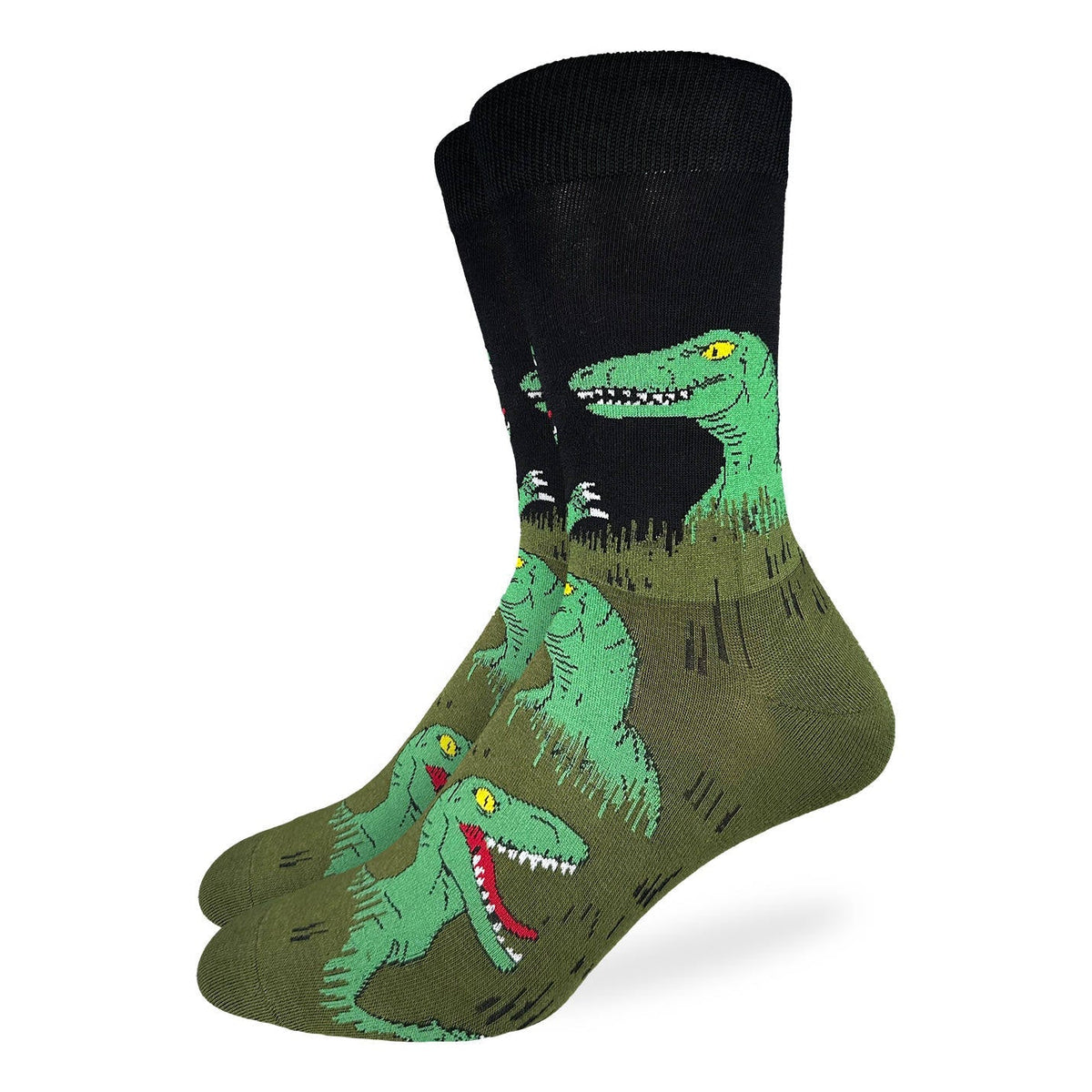 Men's Big & Tall Velociraptors Hiding in Bushes Socks