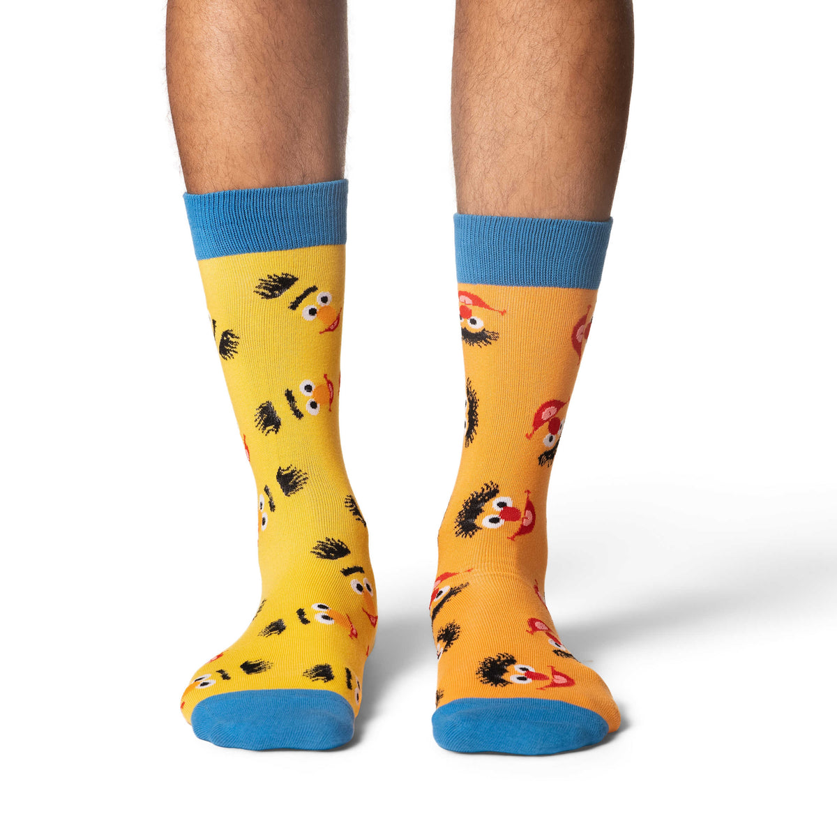Men's Sesame Street, Bert and Ernie Mismatched Heads Socks
