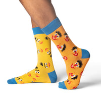 Men's Sesame Street, Bert and Ernie Mismatched Heads Socks