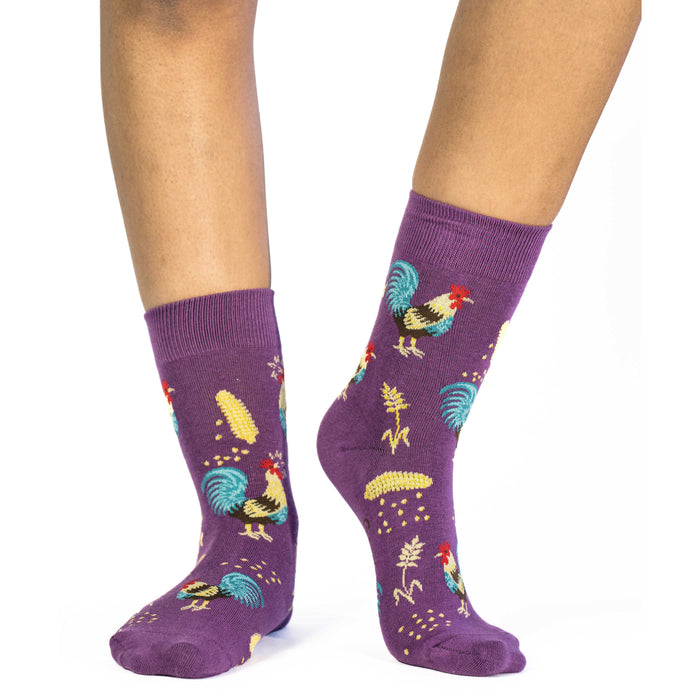 Women's Purple Rooster Socks