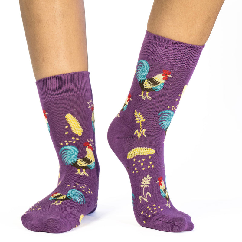 Women's Purple Rooster Socks