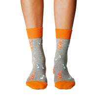 Women's Orange Music Notes Socks