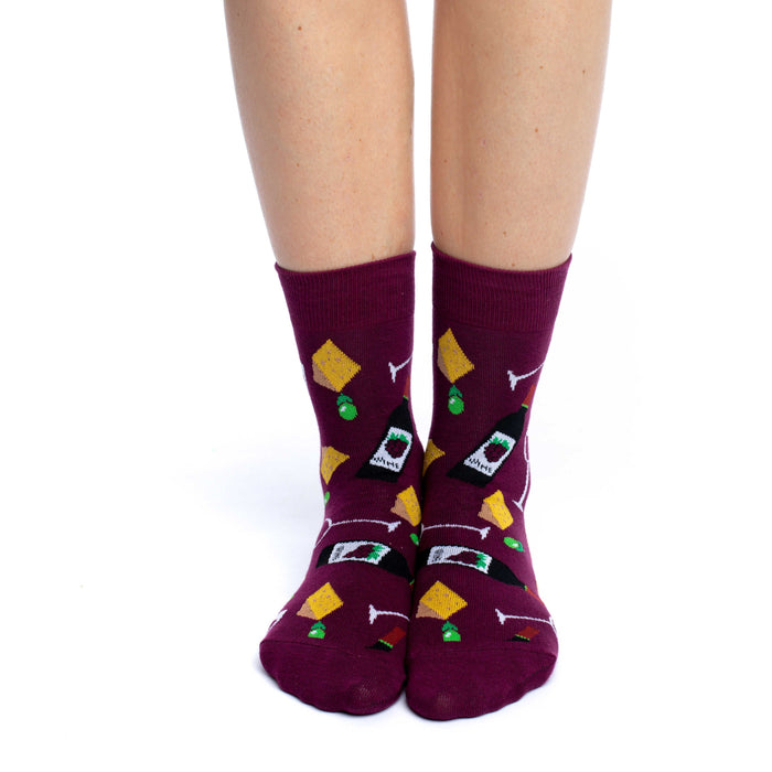 Women's Wine & Cheese Socks