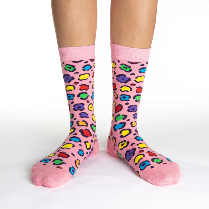 Women's Leopard Rainbow Print Socks