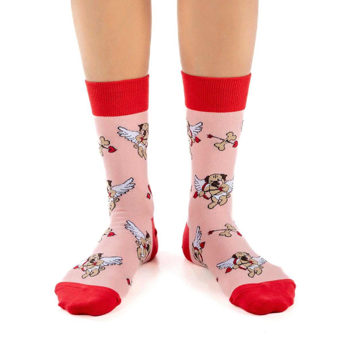 Women's Valentine's Day Cupid Pugs Socks