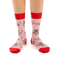 Women's Valentine's Day Cupid Pugs Socks