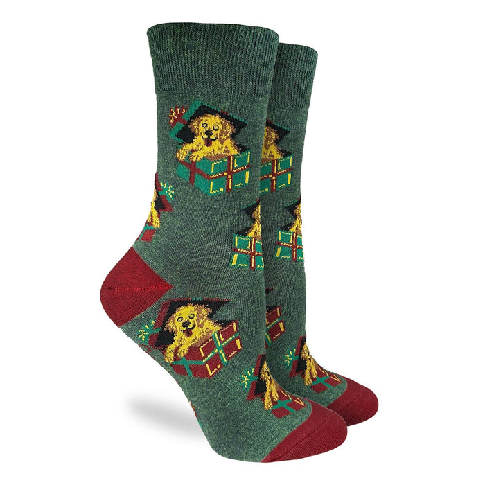 Women's Christmas Puppy Presents Socks