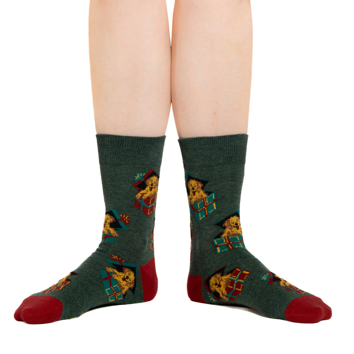 Women's Christmas Puppy Presents Socks