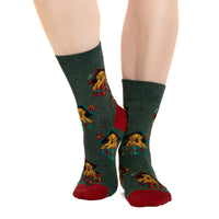 Women's Christmas Puppy Presents Socks