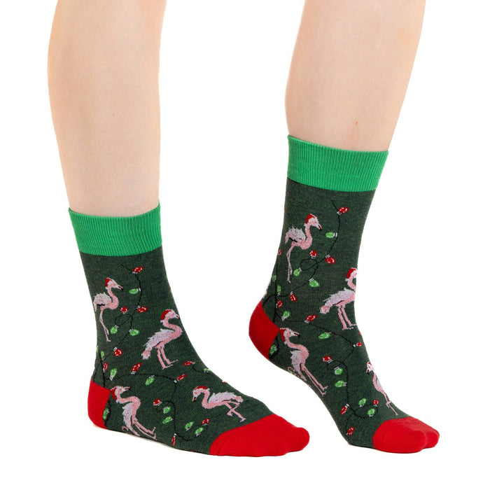 Women's Christmas Flamingos Socks