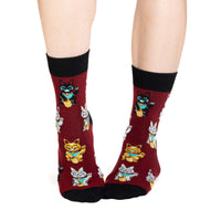 Women's Lucky Waving Cat Socks