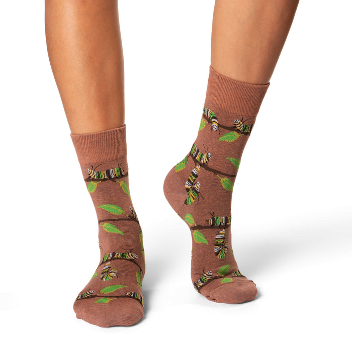 Women's Monarch Caterpillar Socks