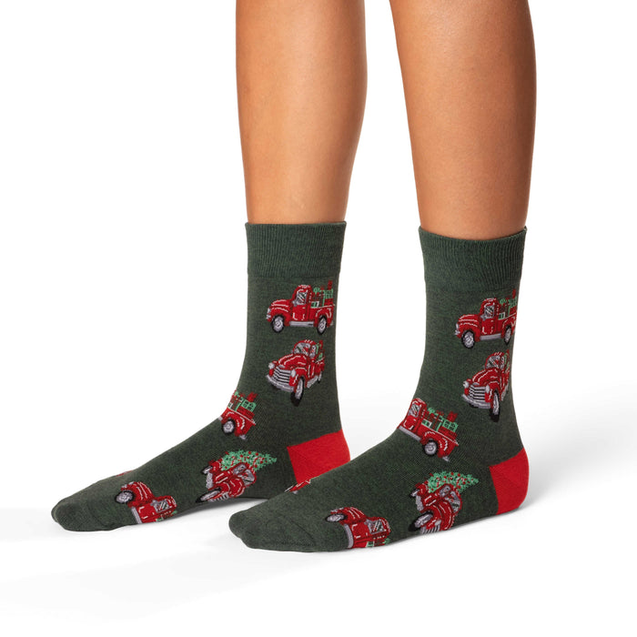 Women's Christmas Trucks Socks