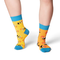 Women's Sesame Street, Bert and Ernie Mismatched Heads Socks
