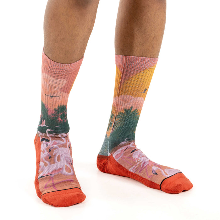 Men's Flamingos in the Sunset Socks