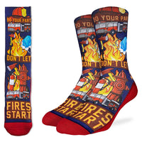 Men's Firefighter, Don't Let Fires Start Socks