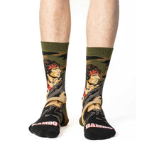 Men's Rambo with M60 Machine Gun Socks