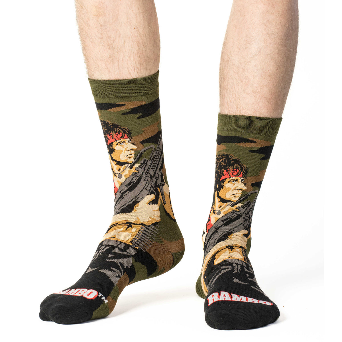Men's Rambo with M60 Machine Gun Socks