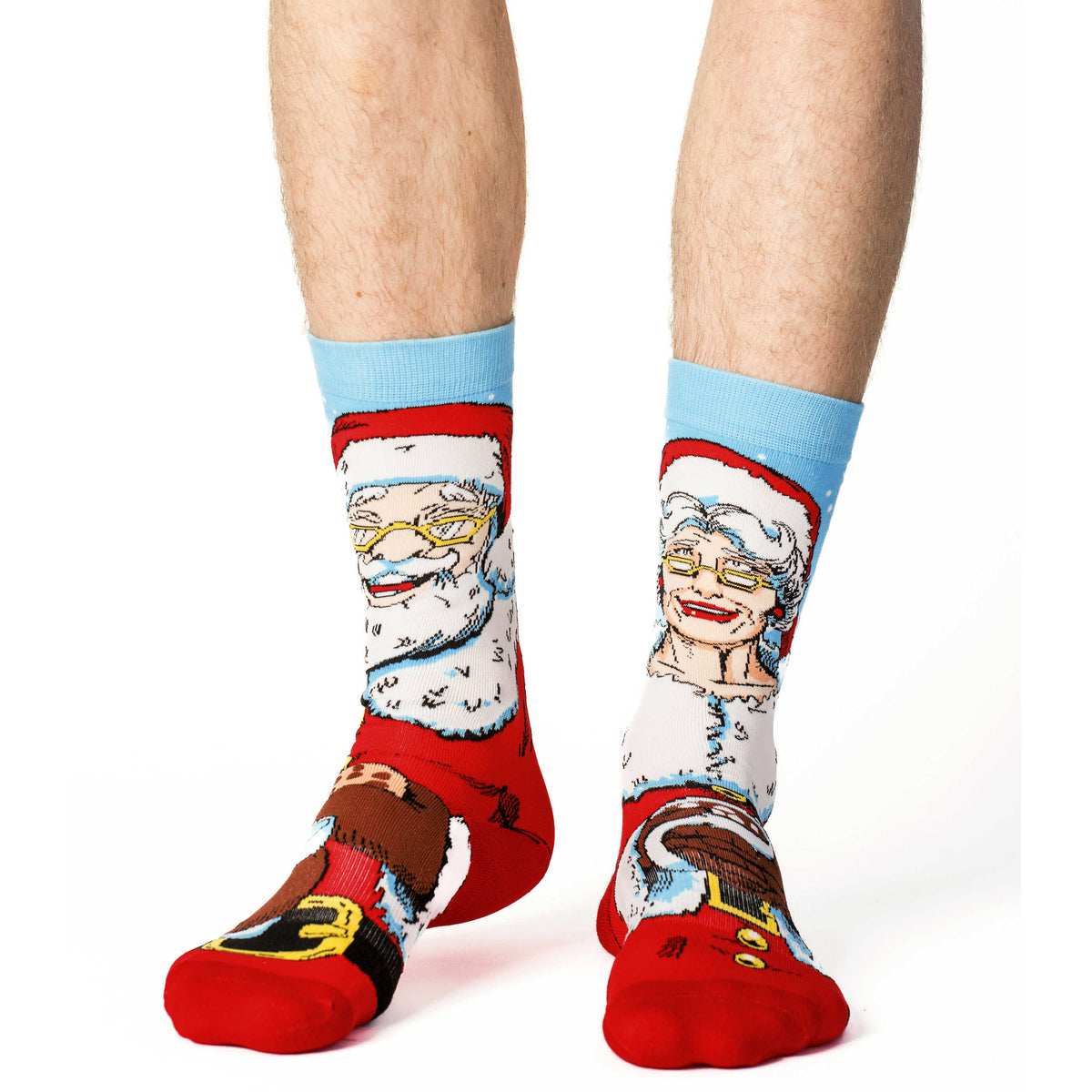 Men's Santa and Mrs. Claus Christmas Socks