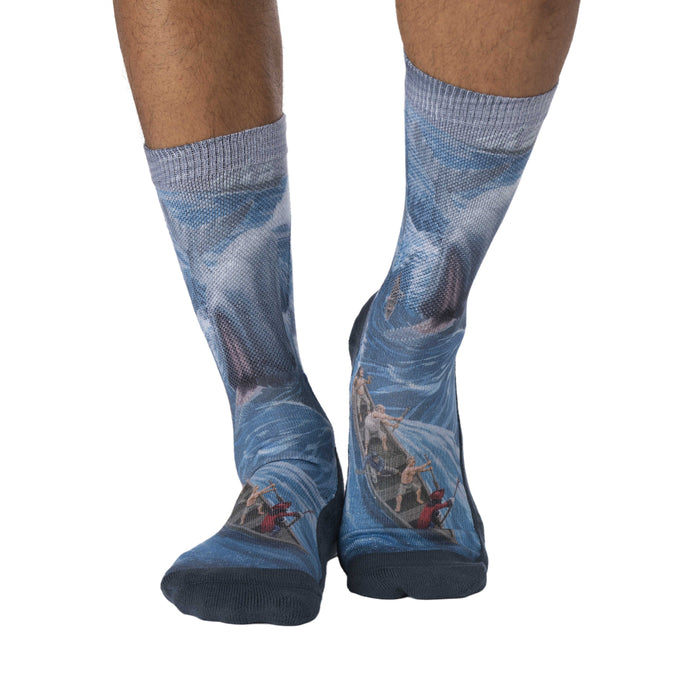 Men's Whale Attacking Whaling Boats Socks
