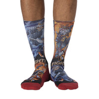 Men's Samurai Cat vs. Dog Socks