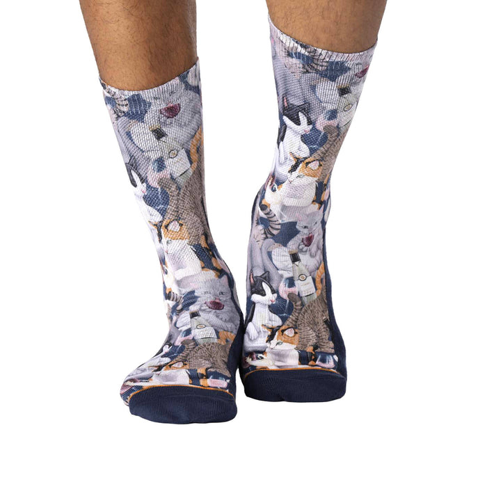 Men's Wine & Cats Socks