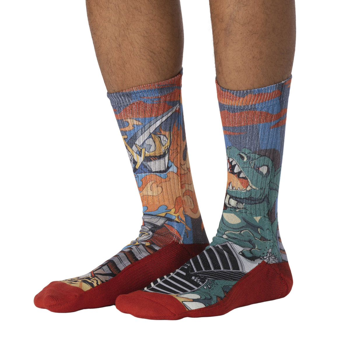 Men's Lizard vs Robot Socks