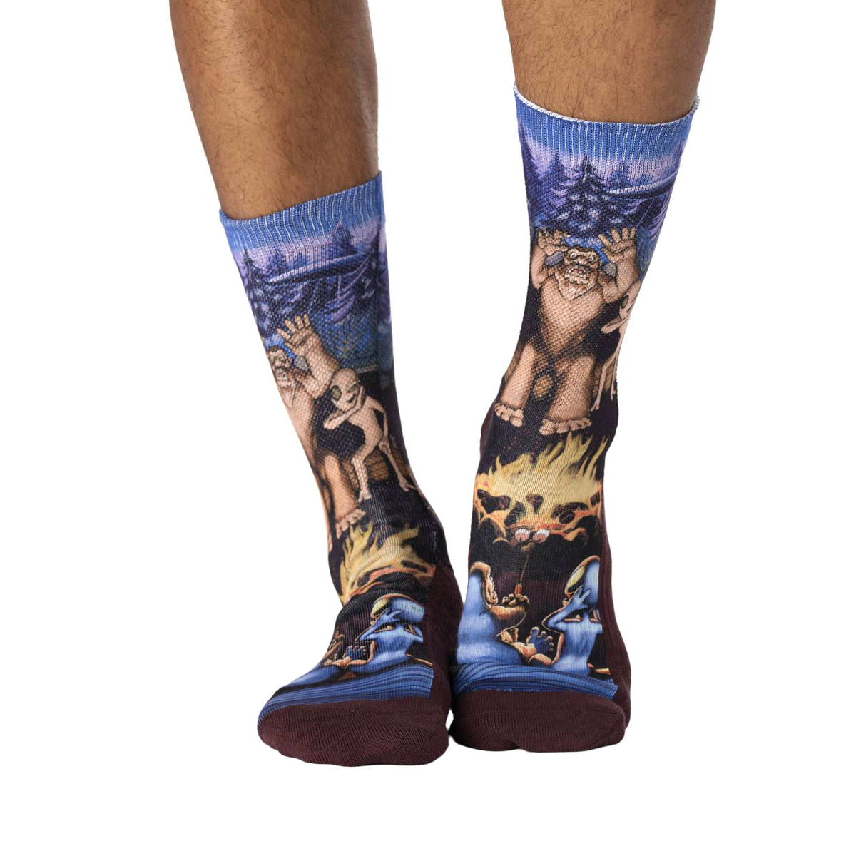 Men's Bigfoot and Alien Camping Socks