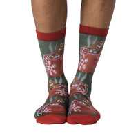 Men's Gingerbread Man Soaking in Hot Chocolate Socks