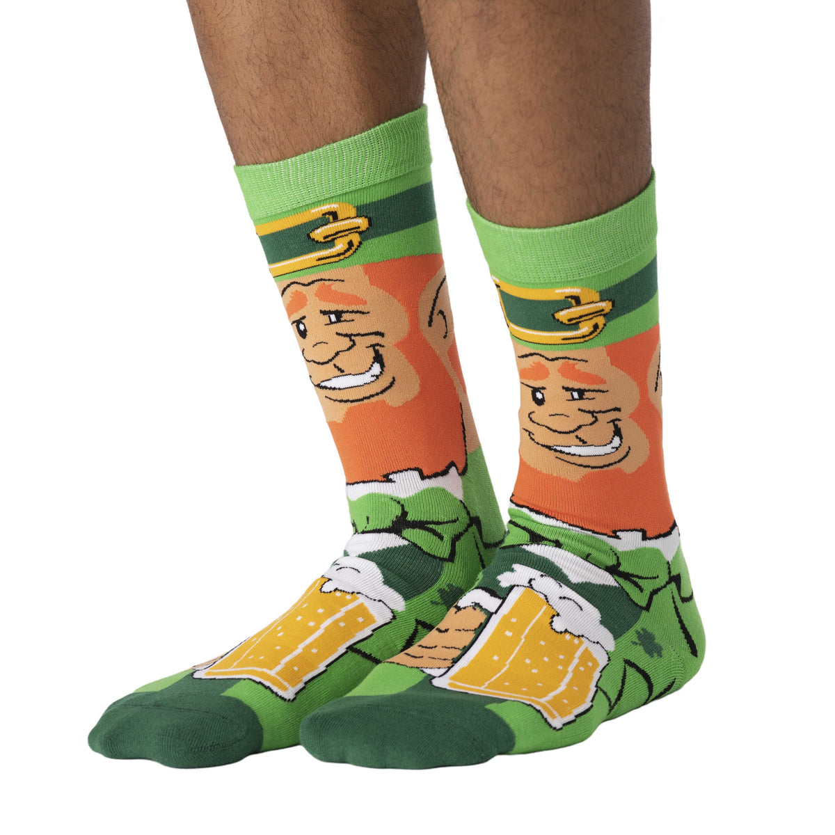 Men's Saint Patrick's Day Leprechaun Drinking Beer Socks