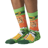 Men's Saint Patrick's Day Leprechaun Drinking Beer Socks