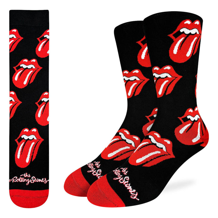 Men's The Rolling Stones, Red Hot Lips on Black Socks