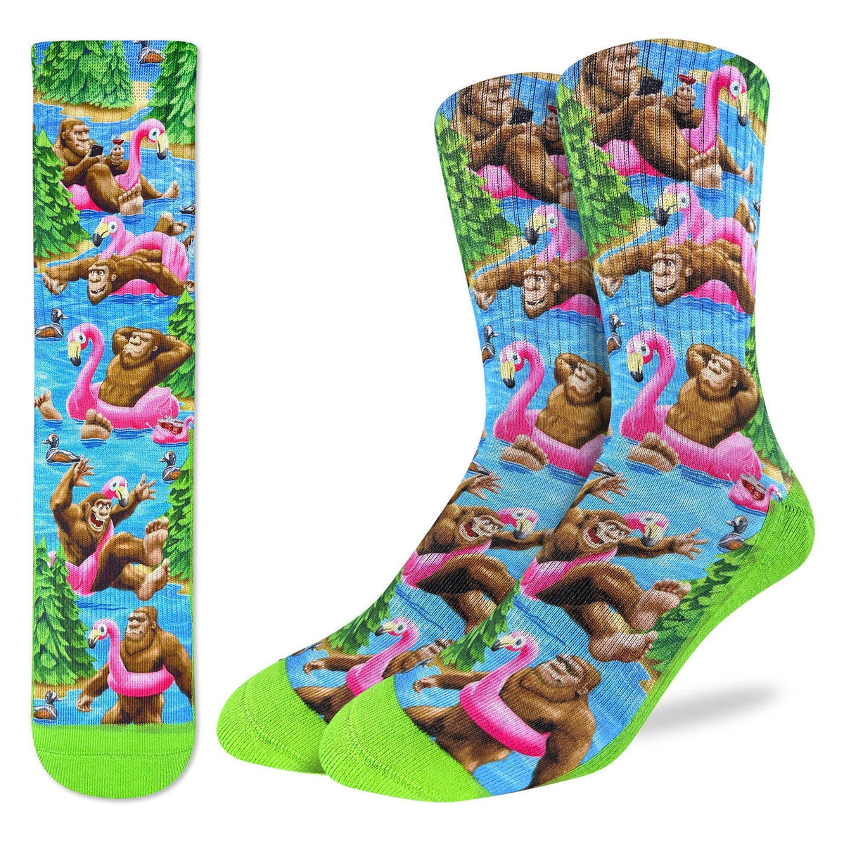 Men's Bigfoot Floating Down Lake Socks