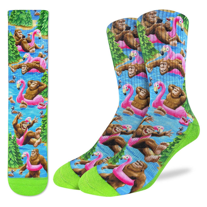 Men's Bigfoot Floating Down Lake Socks
