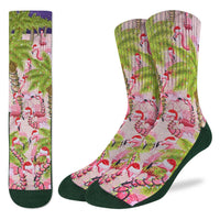 Men's Christmas Flamingos on the Beach Socks