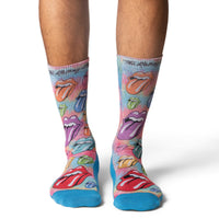 Men's The Rolling Stones, Rainbow Hot Lips on Tie-Dye Socks