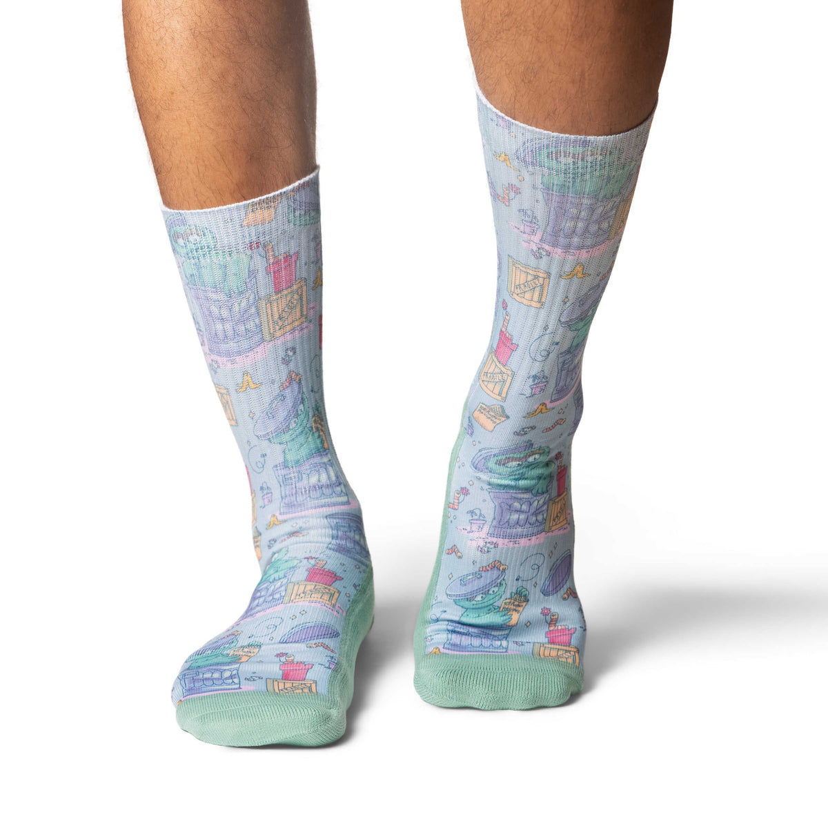 Men's Sesame Street, Oscar Trashing Out Socks