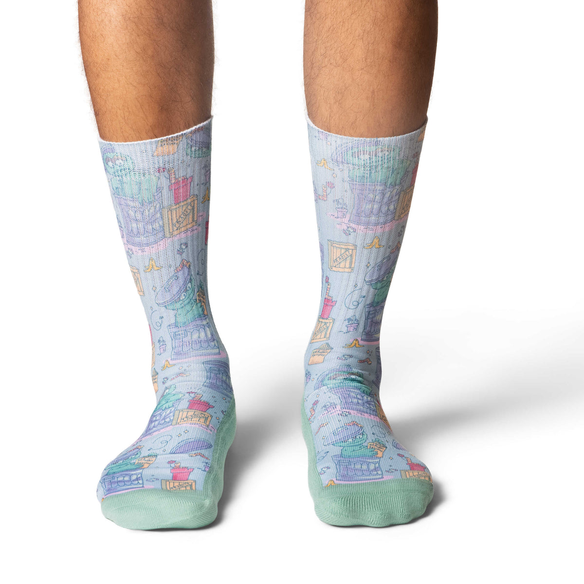 Men's Sesame Street, Oscar Trashing Out Socks