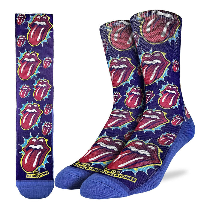 Men's The Rolling Stones, Red Hot Lips on Purple Socks