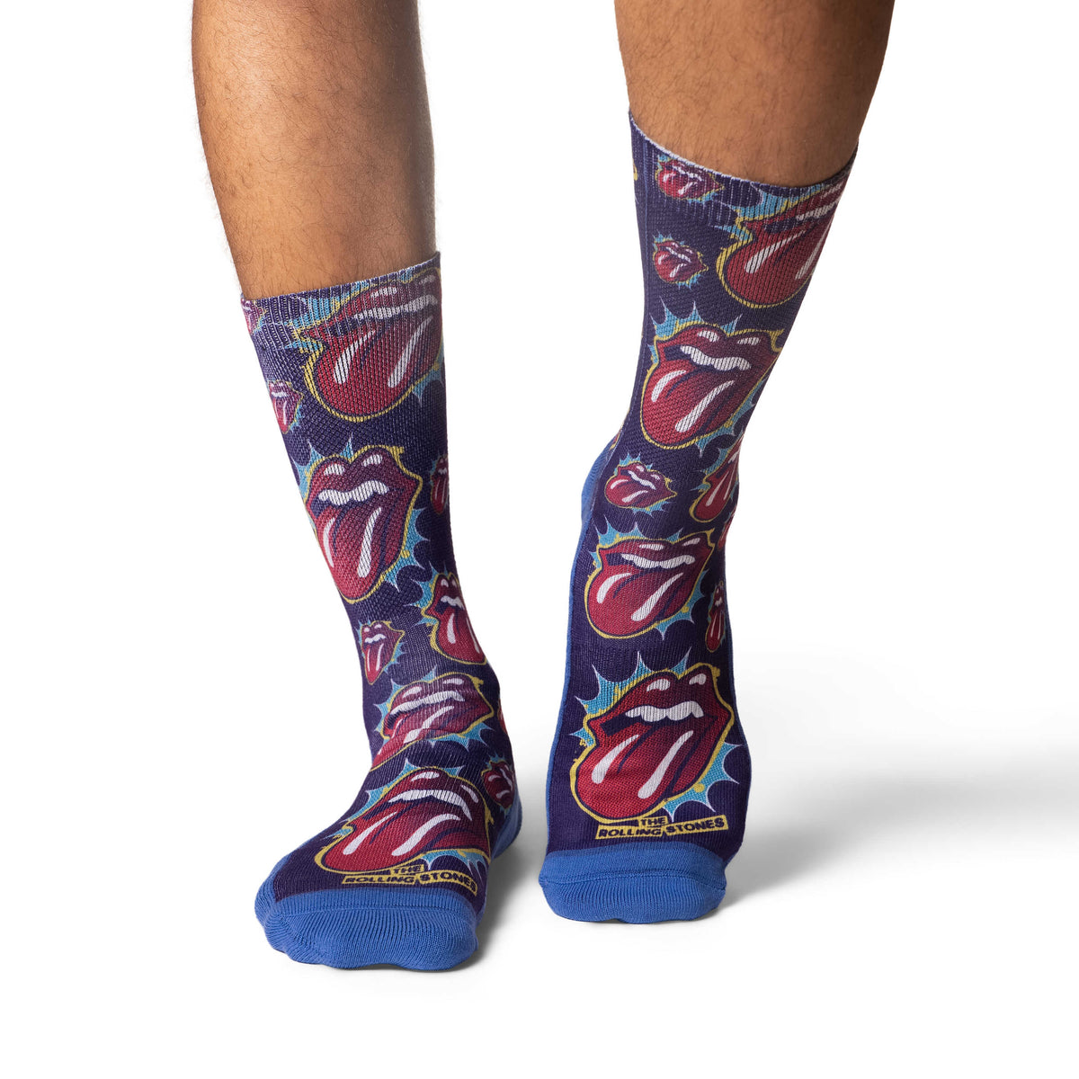 Men's The Rolling Stones, Red Hot Lips on Purple Socks