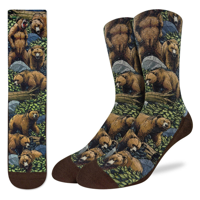Men's Grizzly Bears in the Forest Socks