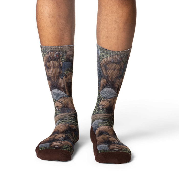 Men's Grizzly Bears in the Forest Socks