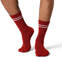 Men's Athletic Socks, Brick Red