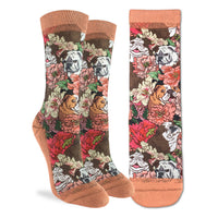 Women's Floral English Bulldog Socks