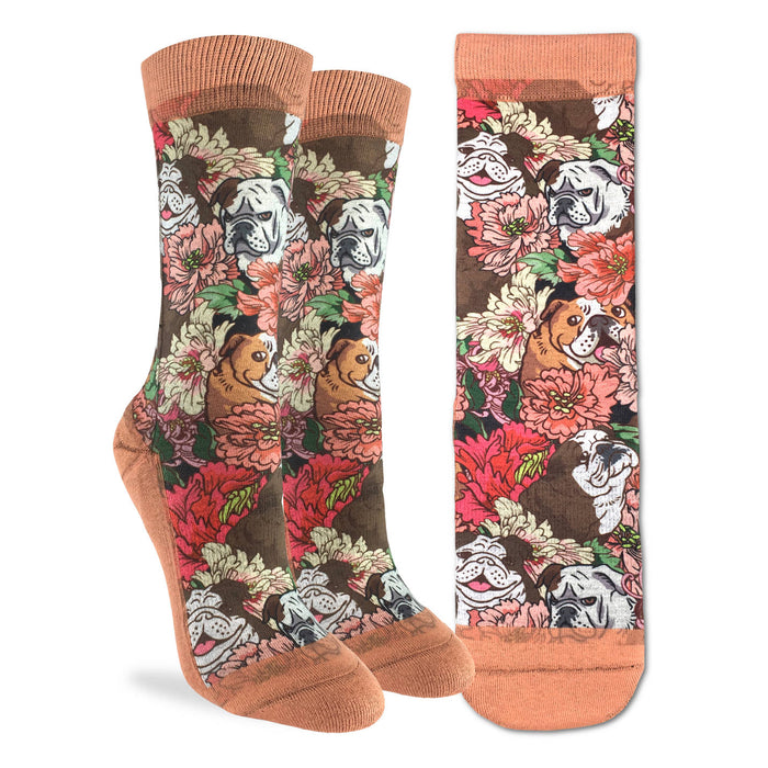 Women's Floral English Bulldog Socks