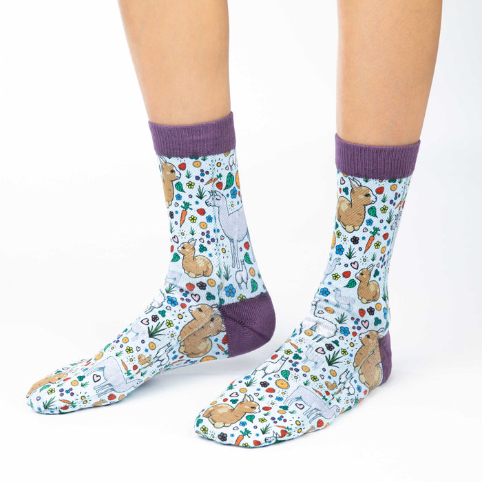 Women's Floral Llamas Socks