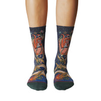 Women's Santa Claus Tyrannosaurus Rex Christmas Socks